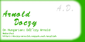 arnold doczy business card